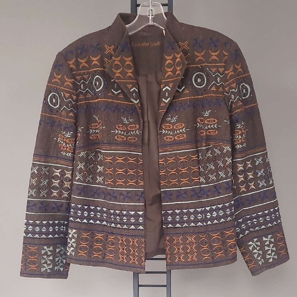 COLDWATER CREEK Brown Patterned Jacket